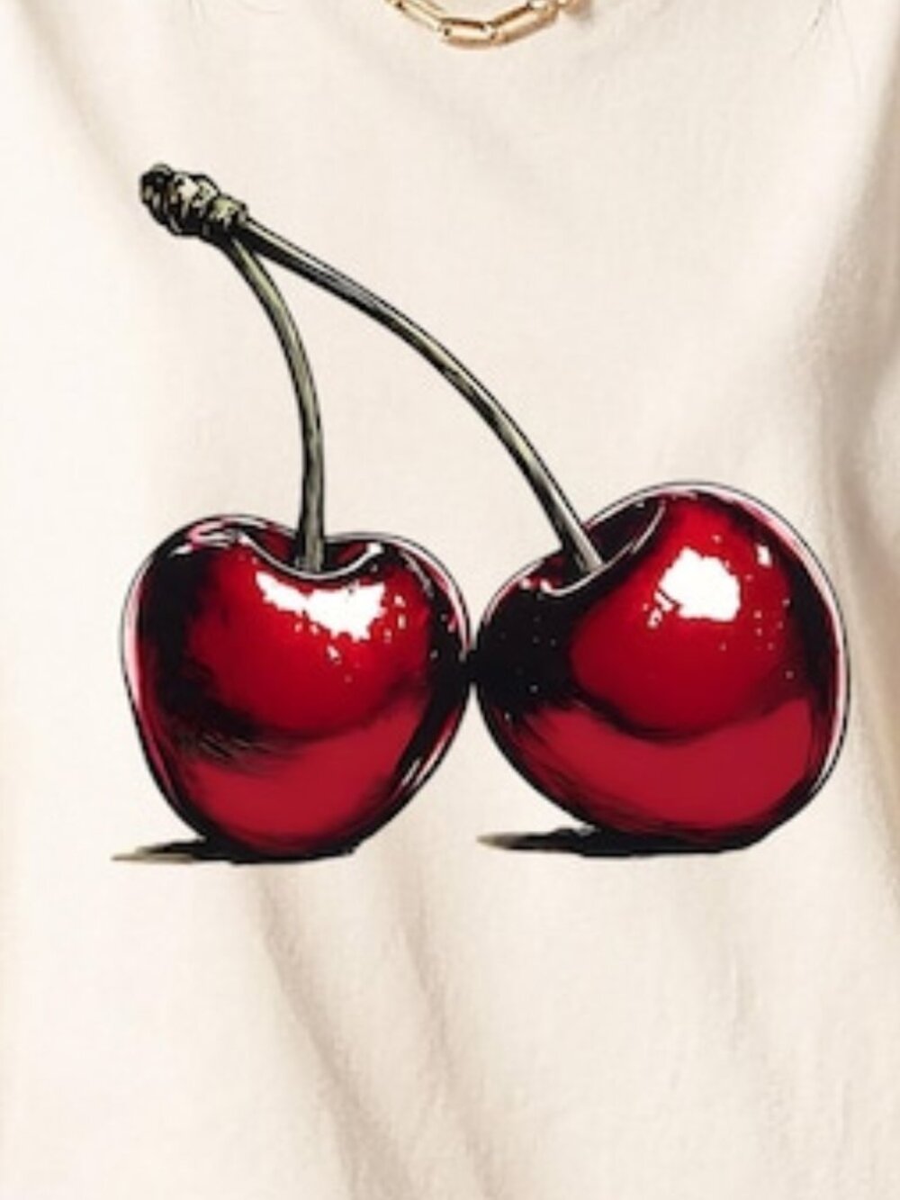 Retro Cherry Shirt, Cherry Unisex T-shirt, Fruit Lover Tee - Picture 2 of 4